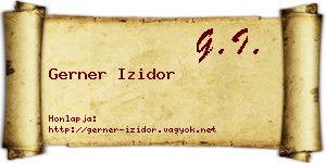 Gerner Izidor névjegykártya
